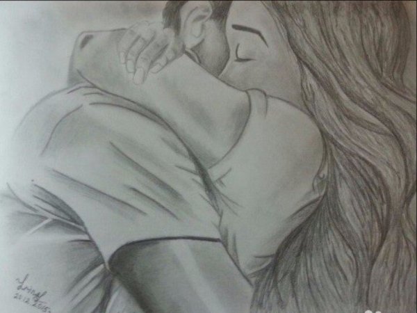 Солдат и девушка рисунок карандашом