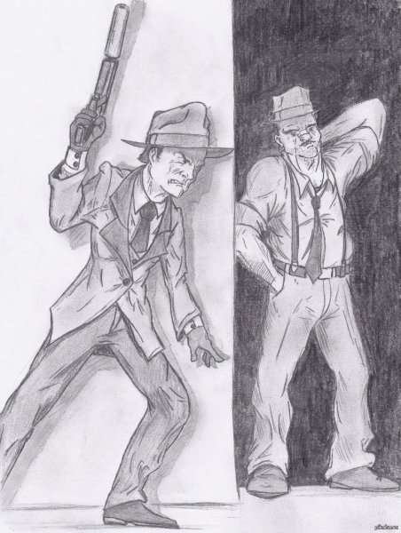 Мафия рисунок карандашом