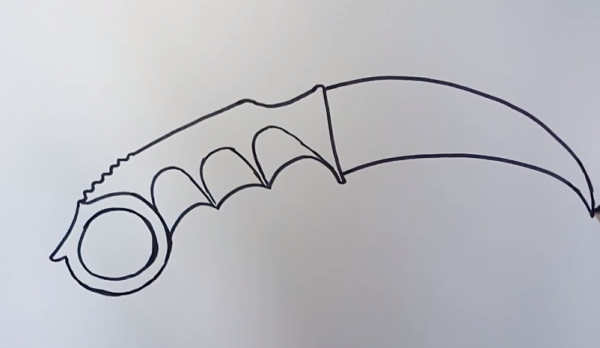 Нож керамбит чертеж стэндофф 2