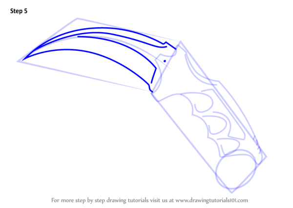 Керамбит рисунок легкий