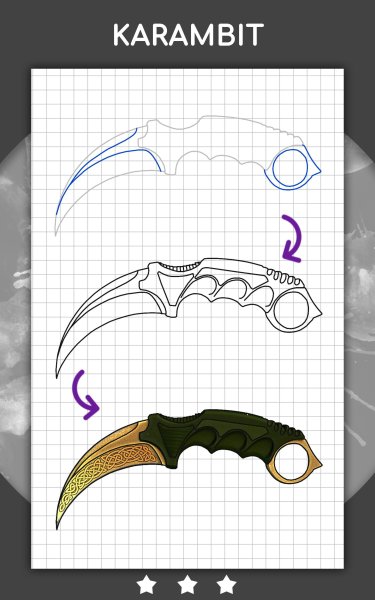 Керамбит из Standoff 2 чертеж