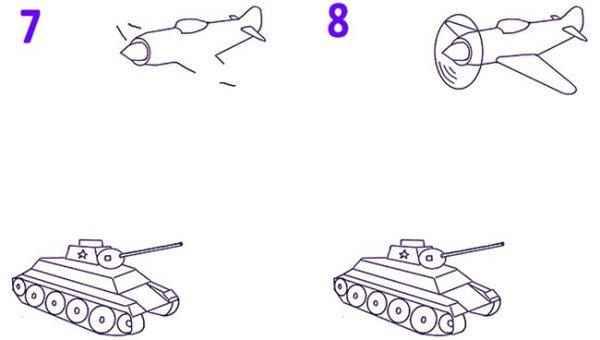 Танк спереди рисунок поэтапно