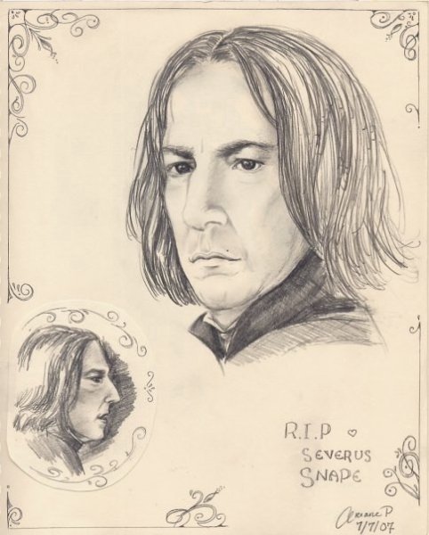 Северус Снегг рисунок карандашом