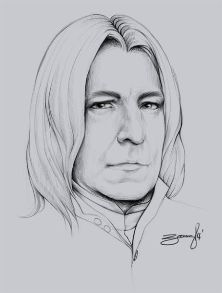 Алан Рикман рисунок