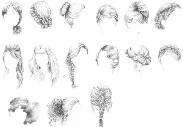 Прически рисунок