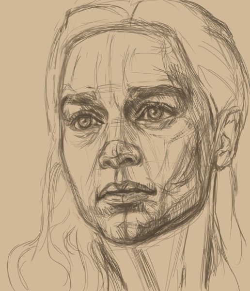 Наброски лица человека