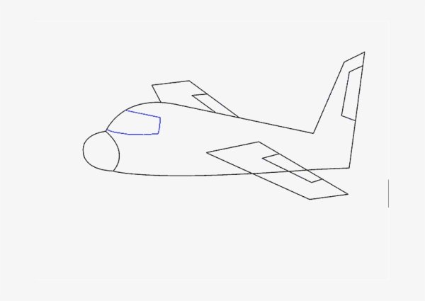 Пошаговое рисование самолета