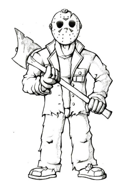 Нарисованный убийца в полный рост