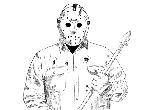 Джейсон Вурхис лицо рисунок