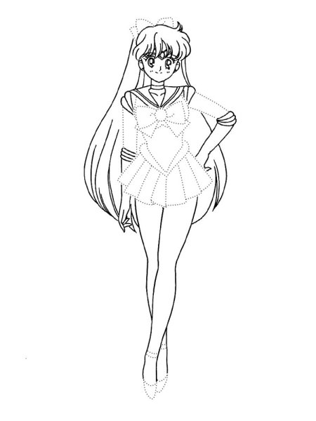 Раскраска Сейлор Мун в полный рост