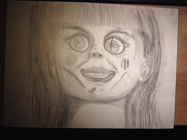 Проклятие Аннабель рисунок карандашом