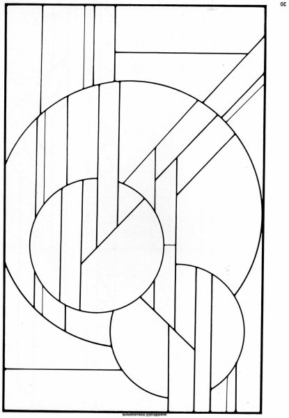 Геометрический витраж трафарет