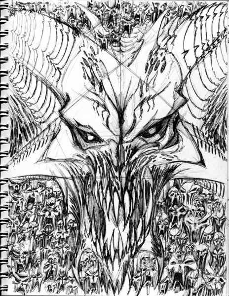 Нарисовать ад карандашом