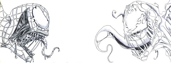 Веном Карнаж черно белая