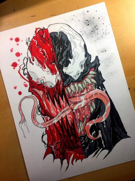 Эскизы тату Веном и Карнаж