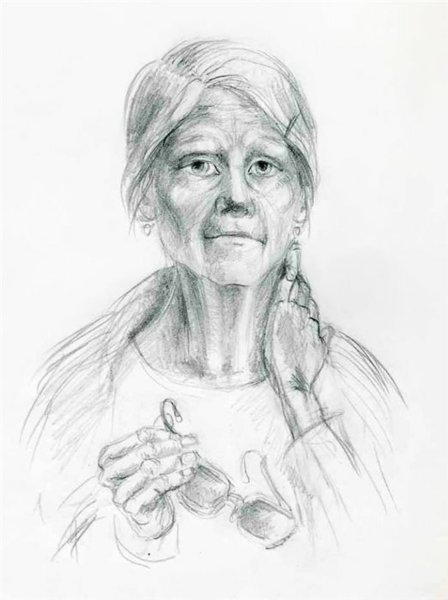 Портрет бабушки карандашом
