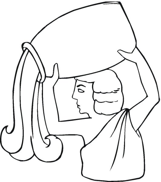 Раскраска Водолей знак зодиака