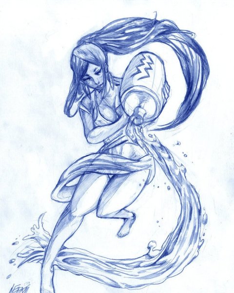 Водолей знак зодиака скетч