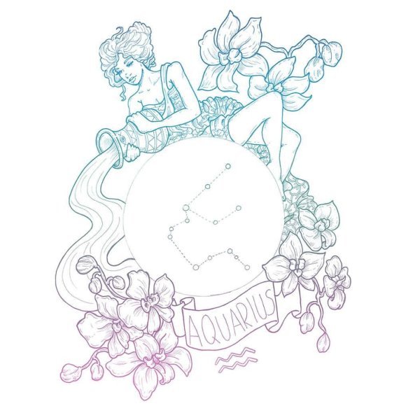 Водолей рисунок карандашом