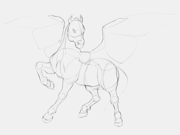 Как нарисовать Пегаса поэтапно