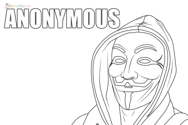 Маска Анонимуса раскраска