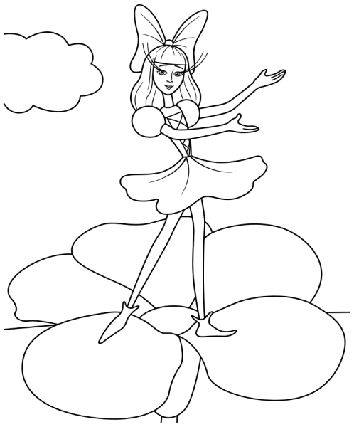 Раскраска андерсан Дюймовочка