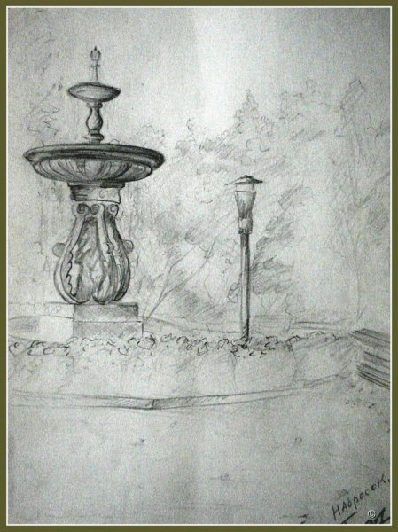 Петергоф Графика карандашом