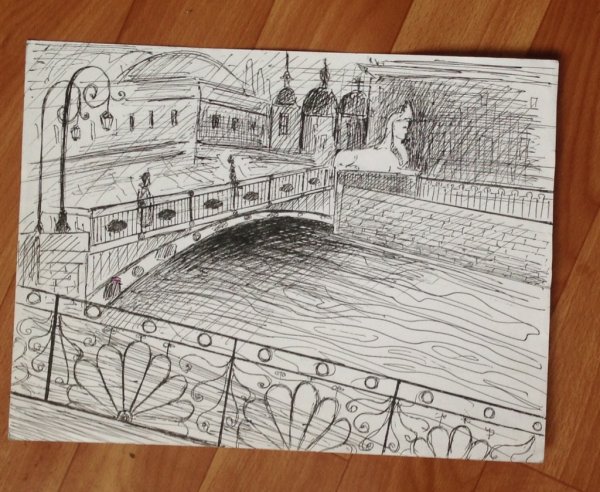 Зарисовка фонтана