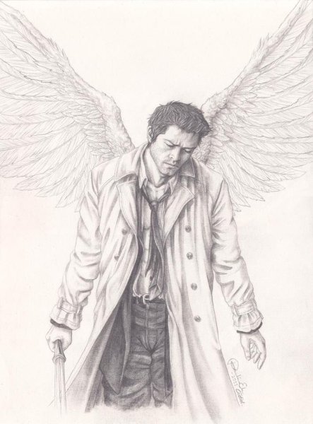 Кастиэль сверхъестественное нарисованный