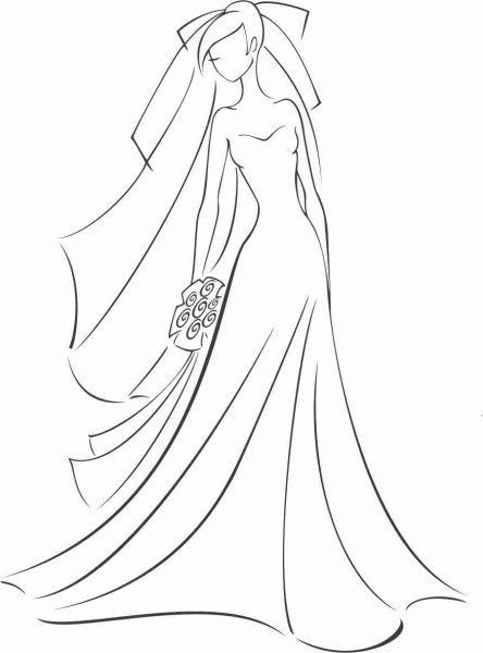 Нарисовать невесту карандашом