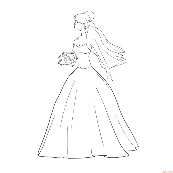 Невеста рисунок карандашом
