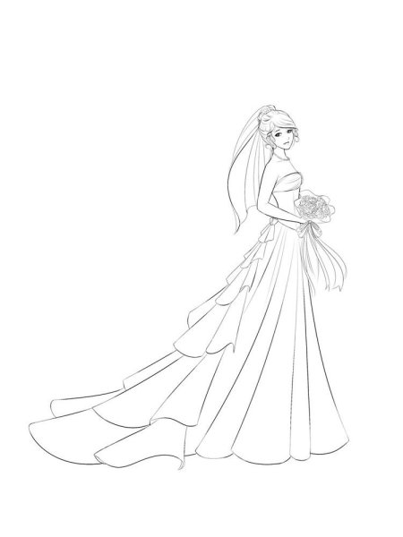 Жених и невеста нарисованные