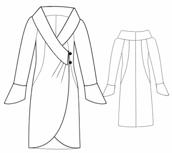 Пальто карандашом