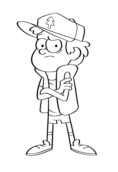 Гравити Фолз Диппер для срисовки