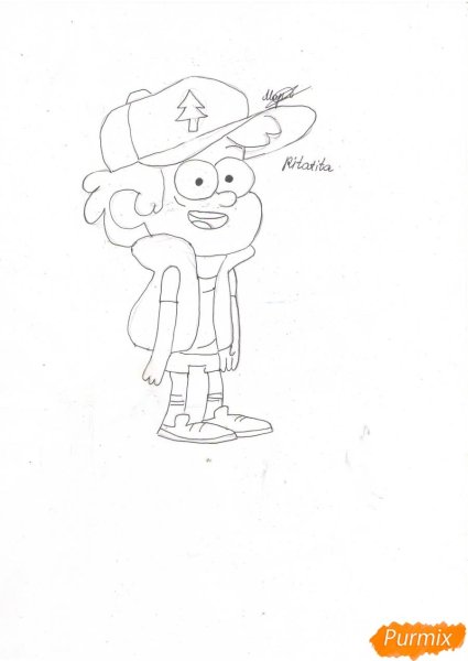 Рисунок Диппера из Гравити Фолз карандашом