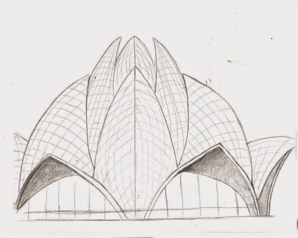 Архитектурные сооружения карандашом
