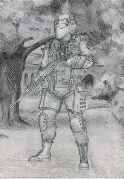 Солдат будущего рисунок