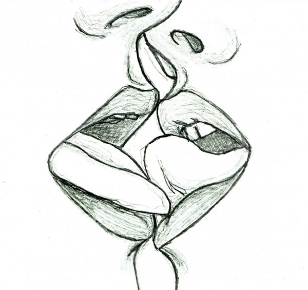 Рисунки поцелуев легкие