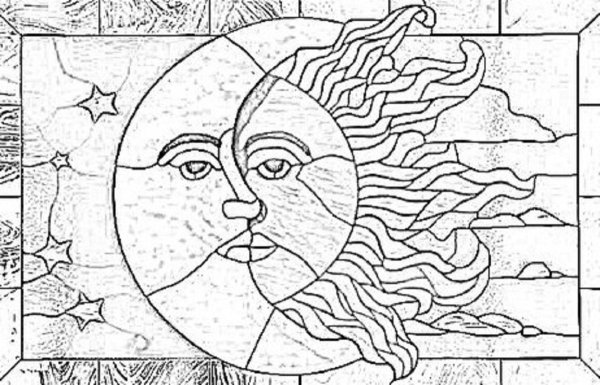 Эскиз мозаики карандашом