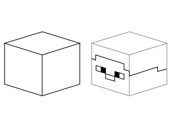 Раскраска блоки из МАЙНКРАФТА