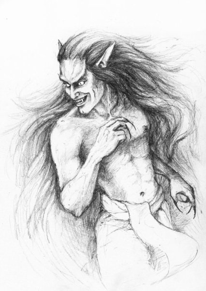 Черт тату эскиз