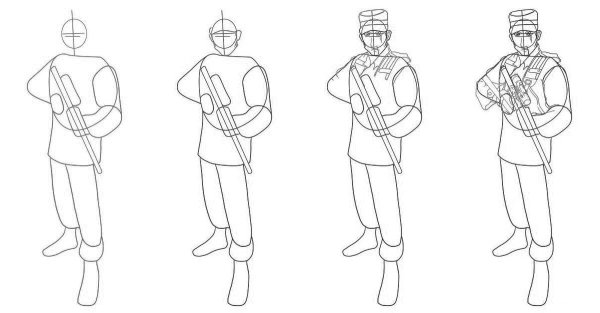 Военный карандашом