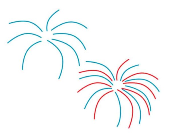 Легкий рисунок фейерверка