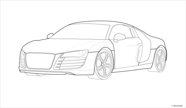 Раскраска Audi r8