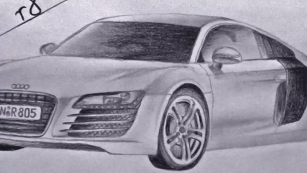 Audi r8 зарисовка