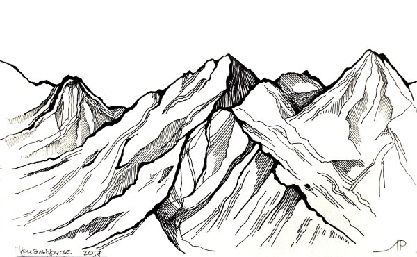 Очертание горы Эльбрус