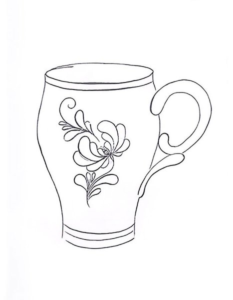 Разукрашка посуда Гжель