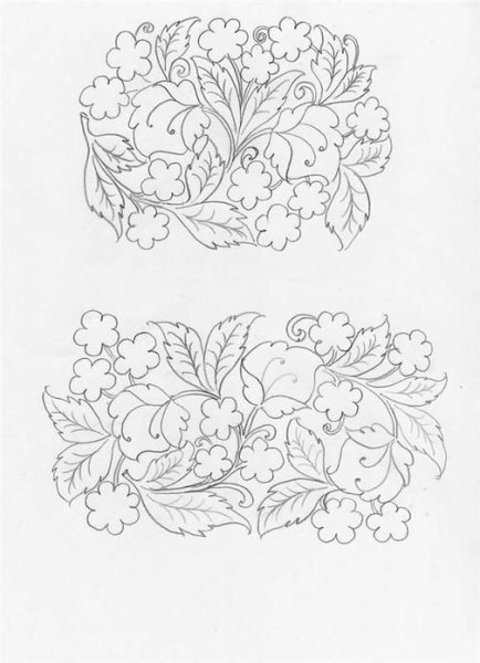 Элементы хохломской росписи раскраска