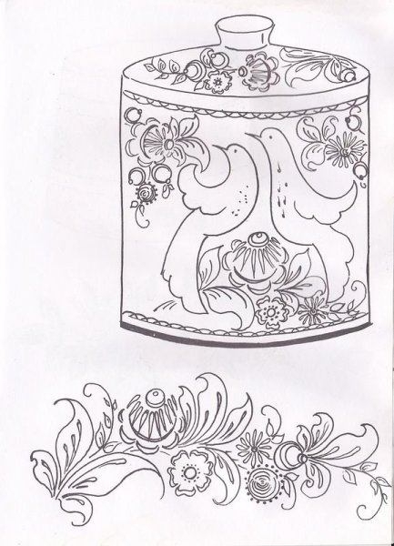 Роспись по дереву трафареты