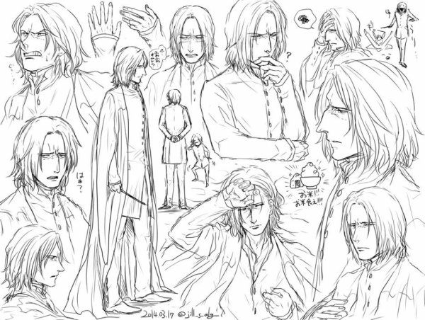 Гарри Поттер и Северус Снейп рисунки